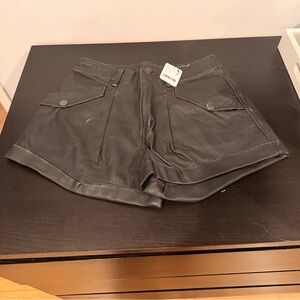 We The Free Black Leather Women Shorts